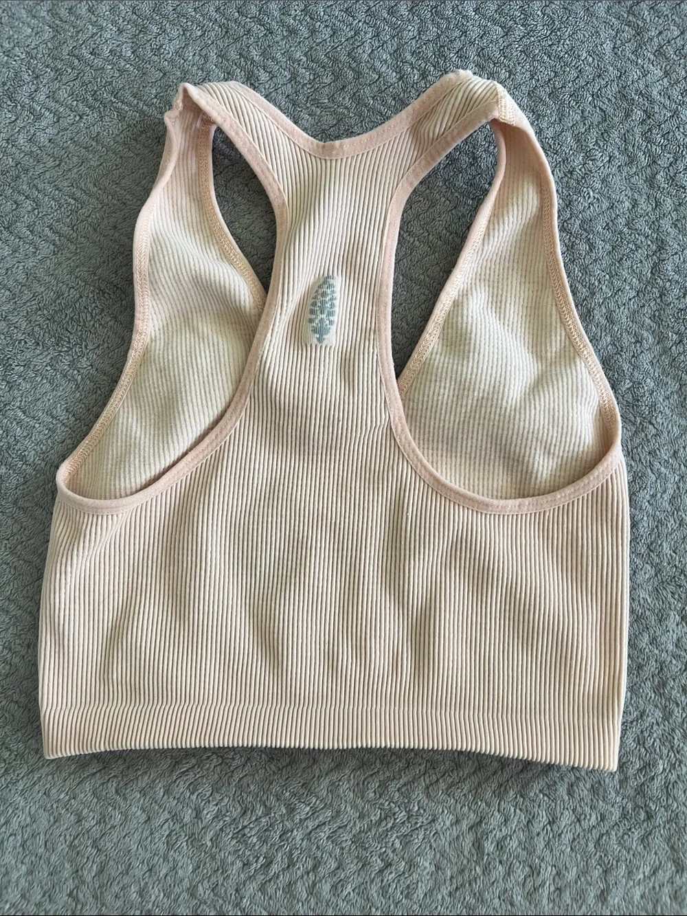 Free People Movement Nude Peach Seamless V-Neck Racerback Bralette Size Medium
